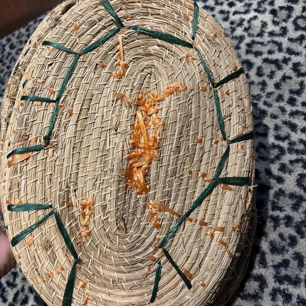 VTG Basket Woven Wicker Raffia 15